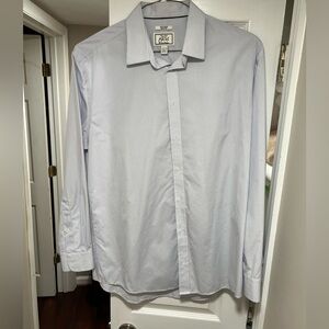 Jos A Bank 1905 slim fit lavender check shirt 17.5/36 non iron spread collar